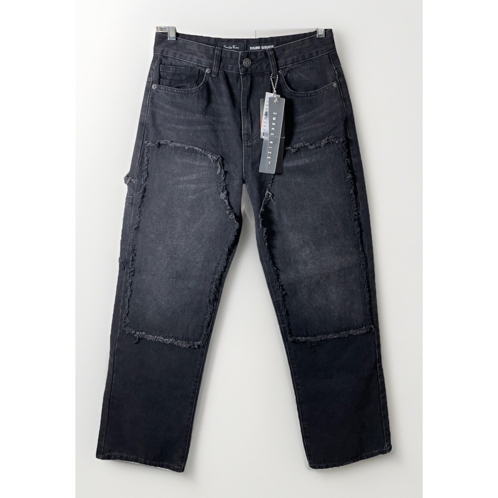 Smoke Rise X Insane Garage Black Baggy Fit Jeans Men's Size 30 X 31 Street Wear